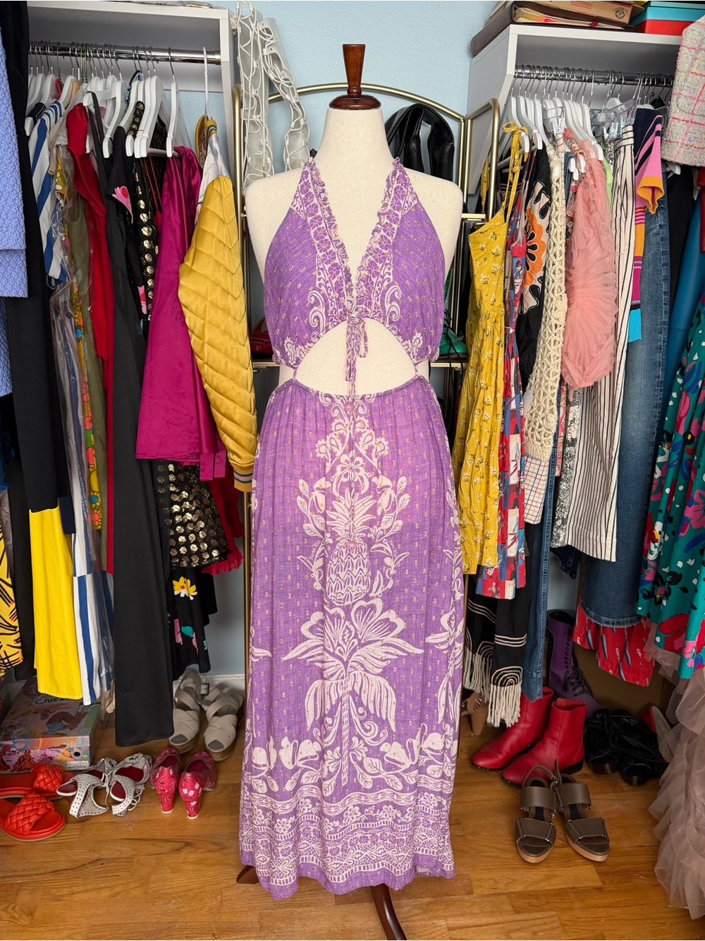 Farm Rio Floral Cut Out Maxi - Size XL